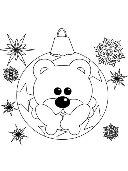 Раскраска новогодние игрушки
