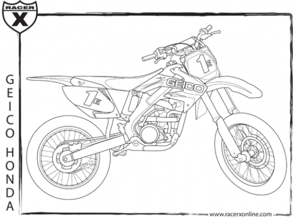 Внедорожный мотоцикл раскраска