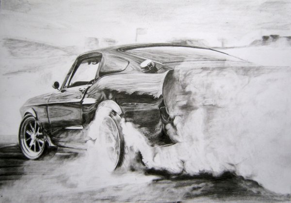 Рисунок машины карандашом