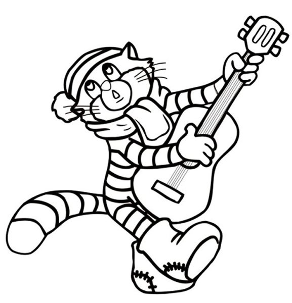 Рисунок кота Матроскина карандашом