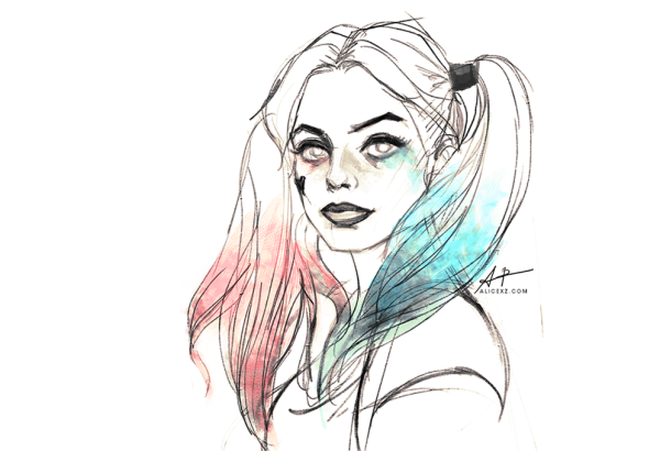 Харли Квинн арт раскраска