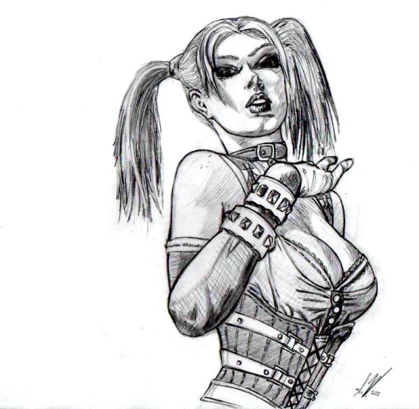 Харли Квинн лицо рисунок