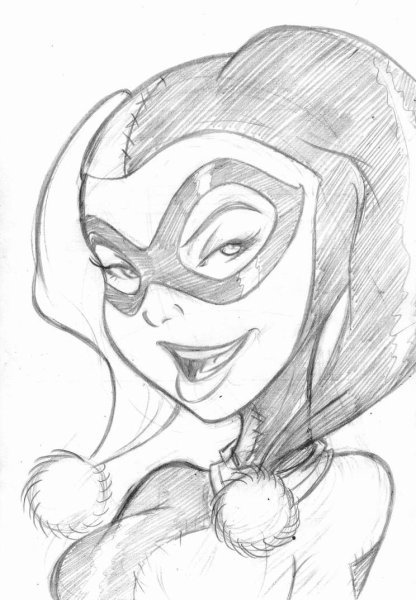 Харли Квинн скетч маркерами