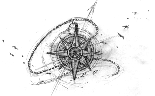 Роза ветров карандашом