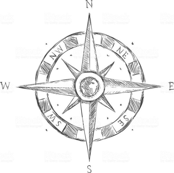 Роза ветров карандашом