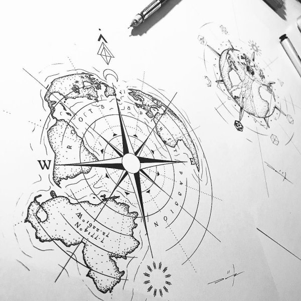 Тату эскизы карты