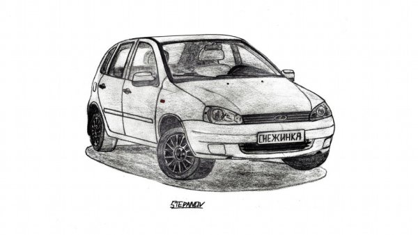 Раскраска Лада Калина 2 хэтчбек