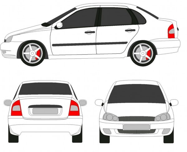 Раскраска Лада Приора тюнинговая