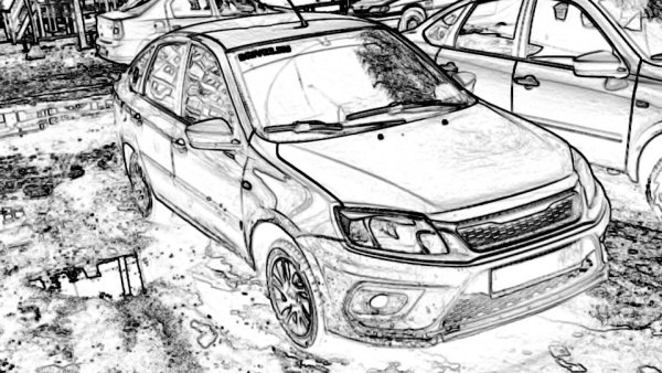 Лада Гранта спорт чертеж обвеса