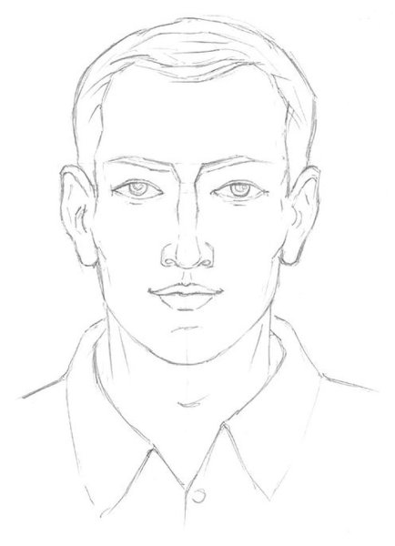 Лицо человека карандашом