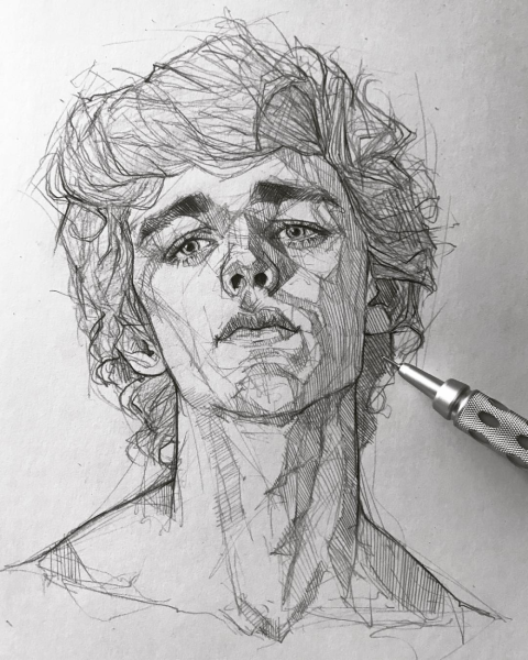 Зарисовки лица человека