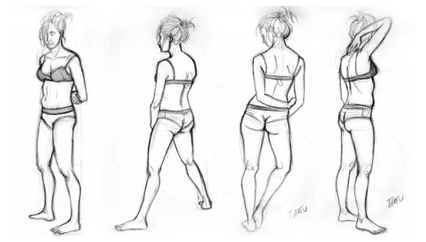 Тело девушки для срисовки карандашом
