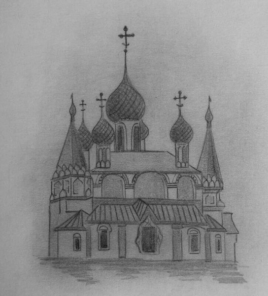 Дмитриевский собор рисунок легкий