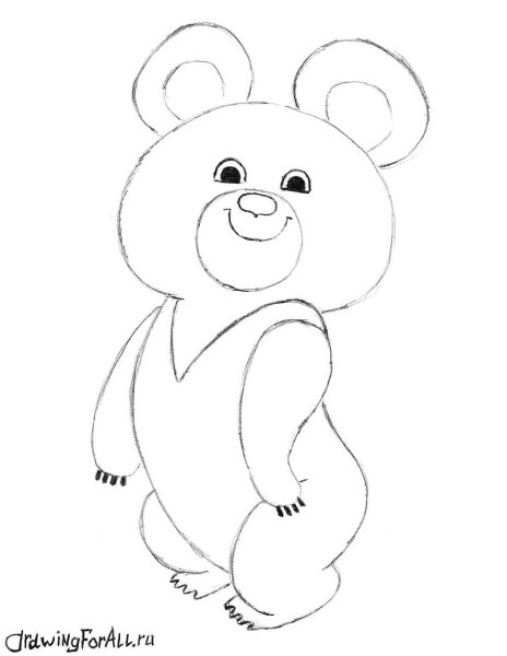 Рисование плюшевого медвежонка