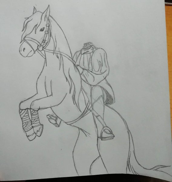 Всадник без головы рисунок легкий