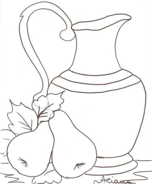 Схема рисования посуды