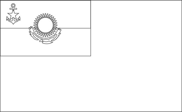 Флаг Казахстана раскраска
