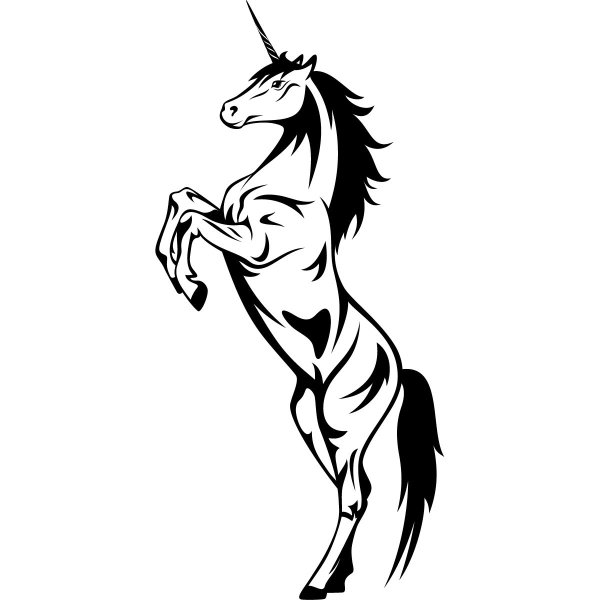 Раскраска лошадь на дыбах