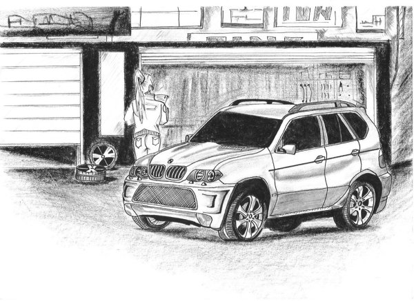 БМВ х5 рисунок
