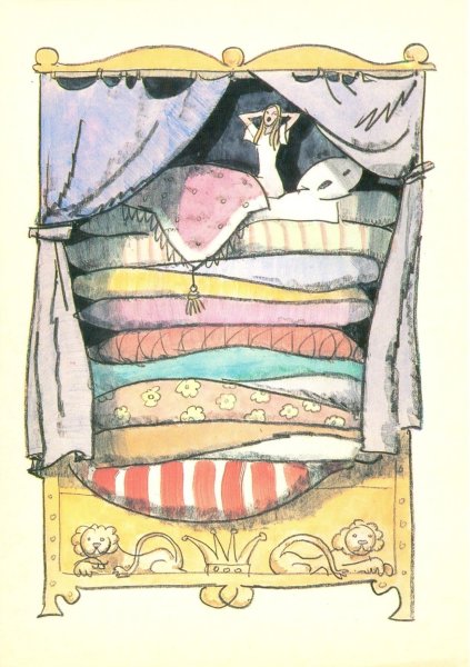 Принцесса на горошине раскраска