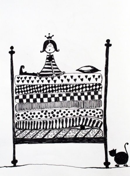 Принцесса на горошине чб