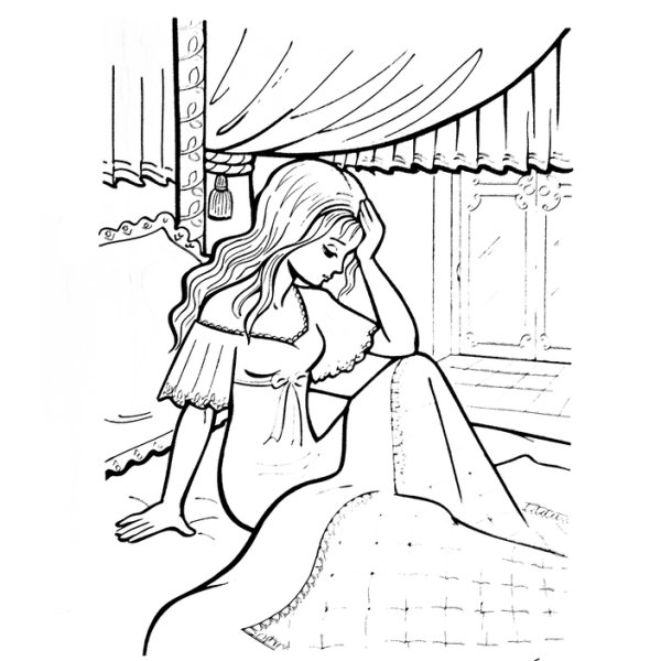 Сказки Андерсена раскраски принцесса на горошине