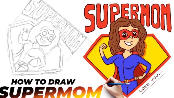 Супер мама рисунок карандашом
