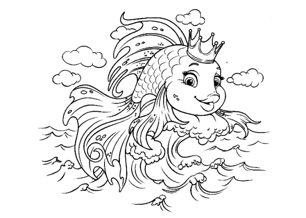 Раскраска сказка о рыбаке и рыбке 2 класс