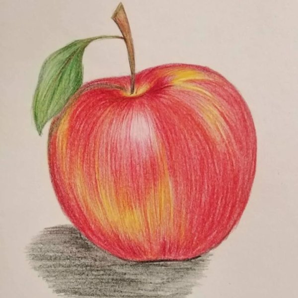 Яблоко карандашом