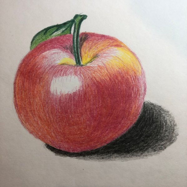 Яблоко карандашом