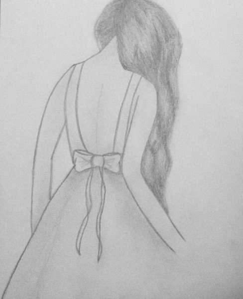 Худая девушка нарисованная