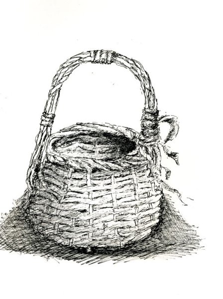 Корзина плетеная раскраска