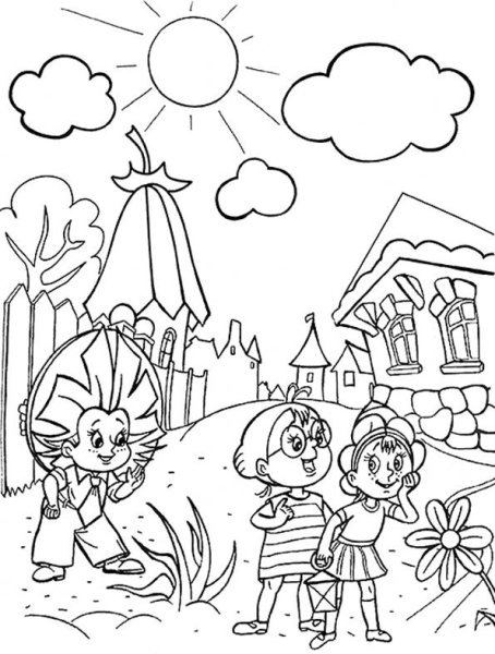 Незнайка раскраска