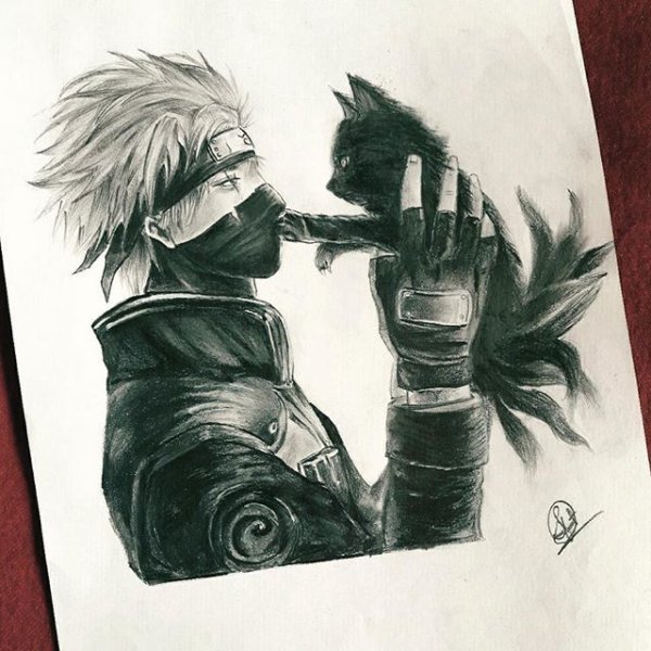 Какаши без маски раскраска