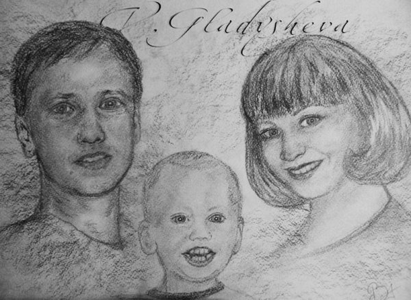 Портрет семьи рисунок