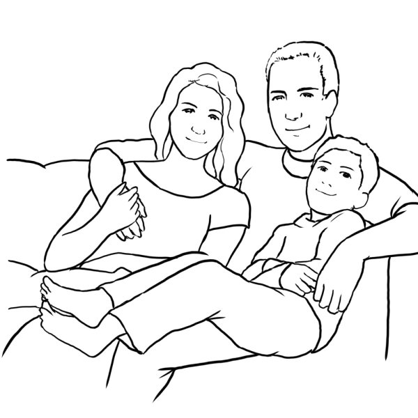 Семья карандашом