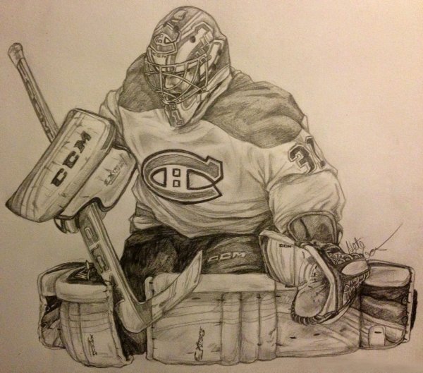 Вратарь для срисовки хоккей