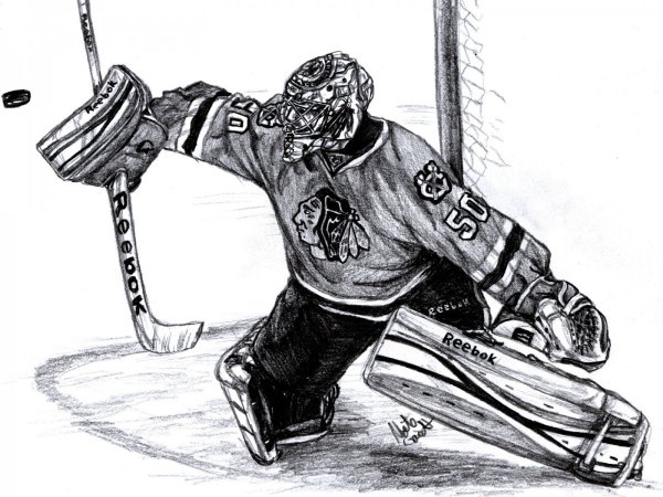 Нарисованный хоккейный вратарь