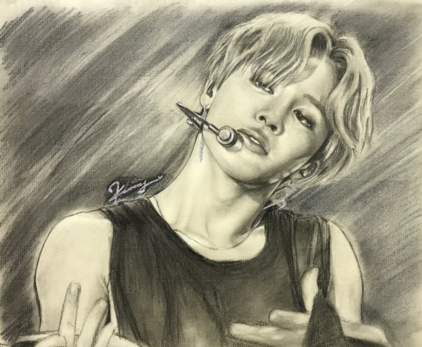 BTS Jimin карандашом
