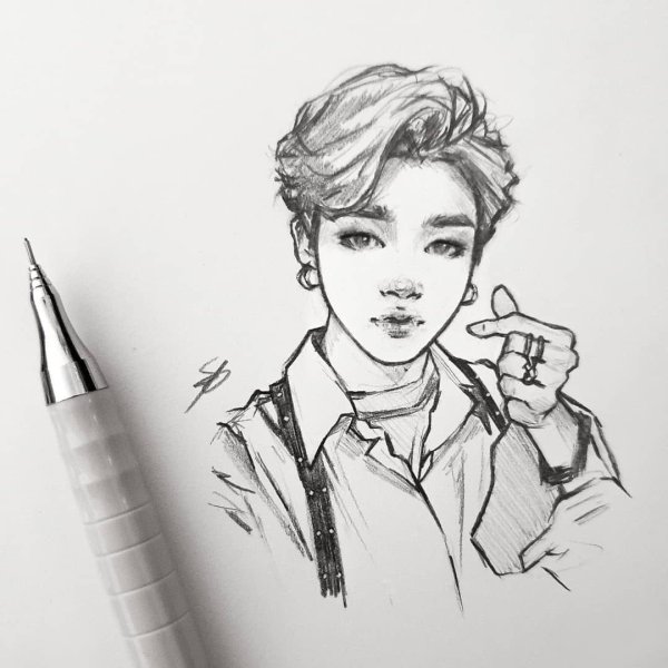 Срисовка БТС Чимина