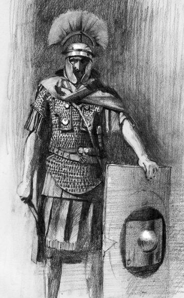 Раскраска Римский воин легионер