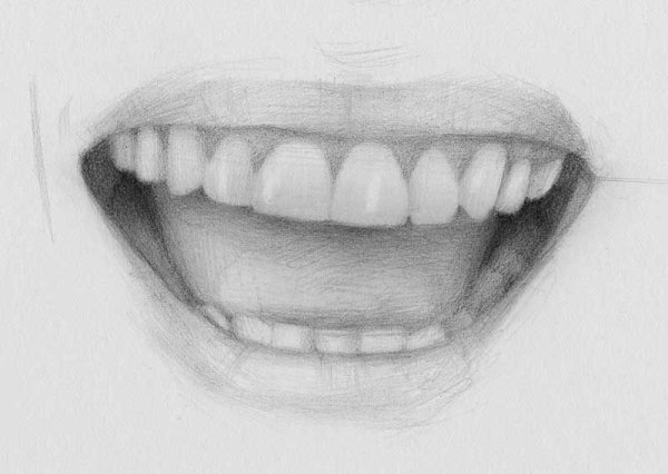 Улыбка рисунок карандашом