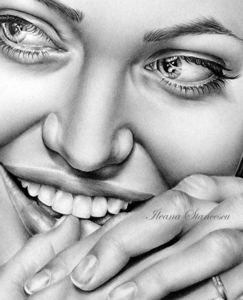 Губы простым карандашом