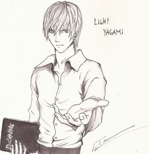 Ягами Лайт тетрадь смерти карандашом