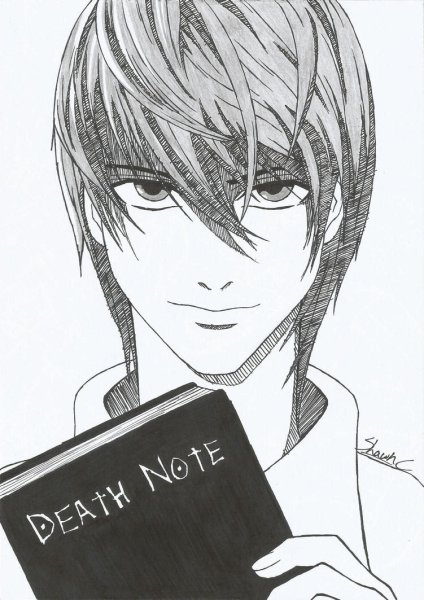 Ягами Лайт черно белый