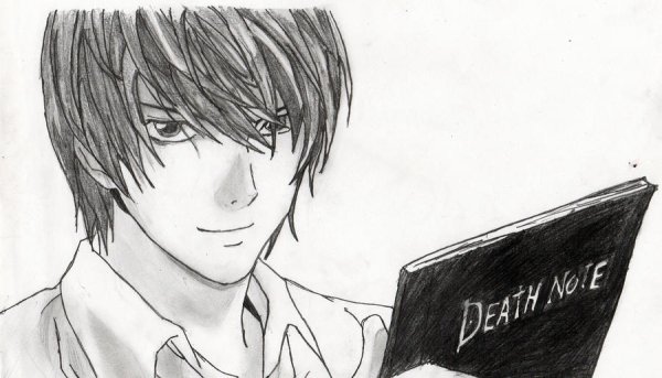 Ягами Лайт черно белый