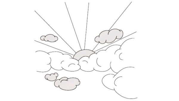 Небо с облаками контур