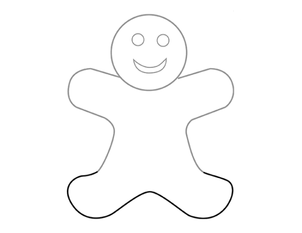 Трафареты на окна Пряничный человечек