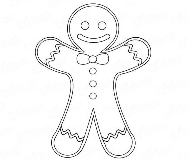 Пряничный человечек раскраска
