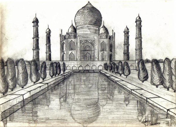 Хива карандашный набросок